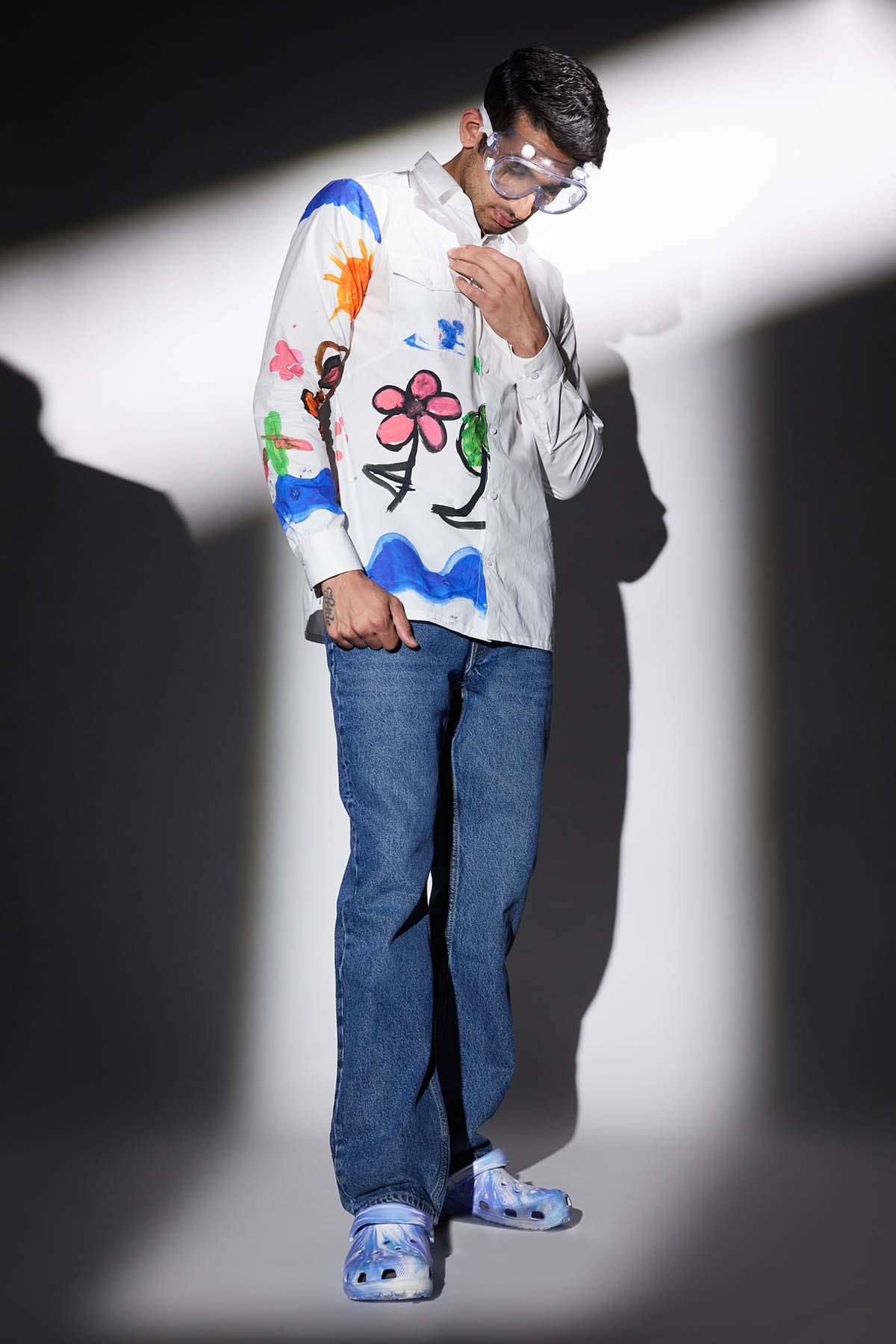 Flower World Print Shirt for Men